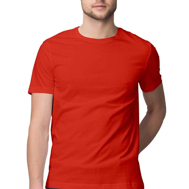 Printrove's Red T-shirt Half Sleeve Mockup